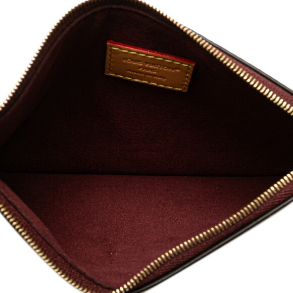 LOUIS VUITTON Authentic Brown Monogram Leather Carryall Pouch - Picture 9 of 11
